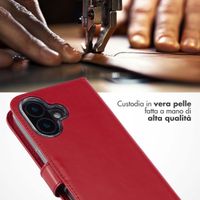 Selencia Cover a libro in vera pelle Apple iPhone 16 - Rosso