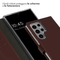 Selencia Cover a libro in vera pelle Samsung Galaxy S24 Ultra - Marrone scuro