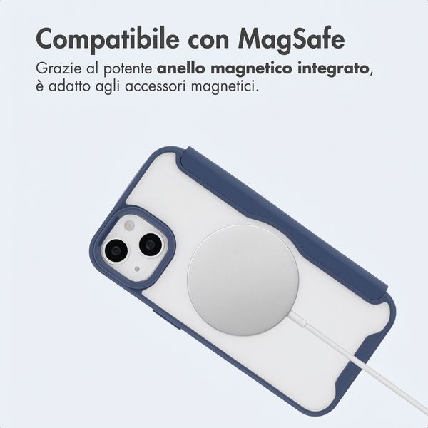 imoshion Bookcase trasparente con MagSafe Apple iPhone 14 / 13 - Blu