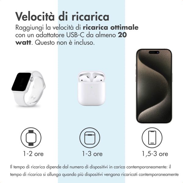 Accezz Caricatore wireless pieghevole 3-in-1 MagSafe - 20W - Nero