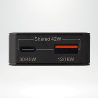 Accezz Caricabatterie GaN Ultra Slim - USB-C + USB-A - 45 W - Nero