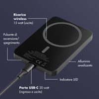 Selencia Vivid Powerbank 5.000 mAh - MagSafe e Qi - Black / Swirl Black