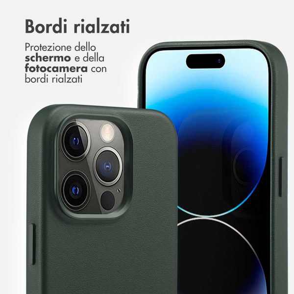 Accezz Cover in Pelle con MagSafe Apple iPhone 14 Pro - Cedar Green