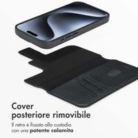 Accezz Cover in pelle 2 in 1 con MagSafe Apple iPhone 15 Pro - Onyx Black