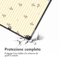 imoshion Cover Trifold Design Apple iPad 9 (2021) 10.2 pollici / iPad 8 (2020) 10.2 pollici / iPad 7 (2019) 10.2 pollici - Garden Stripes