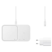 Samsung ﻿Wireless Charger Duo - Caricatore wireless - Con adattatore e cavo di ricarica - 15 Watt - Bianca