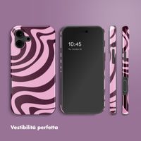 Selencia Cover Posteriore Vivid Apple iPhone 16 - Wavy Swirl Pink Plum