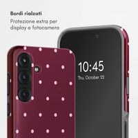 Selencia Cover posteriore Vivid con MagSafe Samsung Galaxy S25 - Happy Dots Burgundy