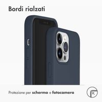 Accezz Cover in silicone liquido con MagSafe Apple iPhone 13 Pro - Blu scuro
