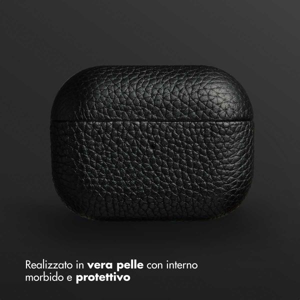 Accezz Cover in vera pelle  Apple Airpods Pro - Nero