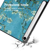 imoshion Cover Trifold Design Samsung Galaxy Tab S9 11.0 pollici / S10 Lite / S10 FE / S9 FE 10.9 pollici - Green Plant