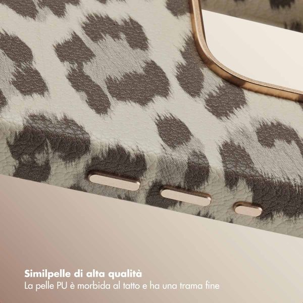 Selencia Cover Sabi Stampa pantera con MagSafe Apple iPhone 16 Pro - Soft Ivory