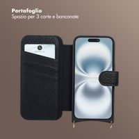 Selencia Cover Riva con MagSafe e cordino Apple iPhone 16 - Nero