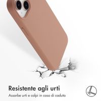 Accezz Cover in silicone liquido con MagSafe Apple iPhone 14 / 13 - Marrone chiaro