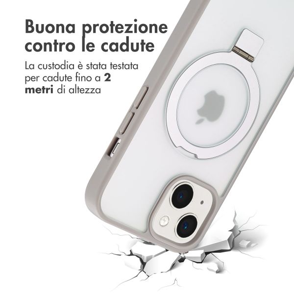 Accezz Cover con anello e supporto con MagSafe Apple iPhone 15 - Grigio