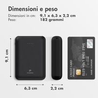 imoshion Powerbank compatta da 10.000 mAh – Powerbank piccola – Quick Charge e Power Delivery – Nero