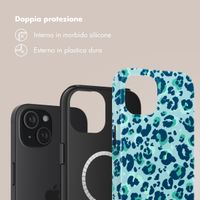 Selencia Cover posteriore Vivid con MagSafe Apple iPhone 15 - Wild Spots Light Blue