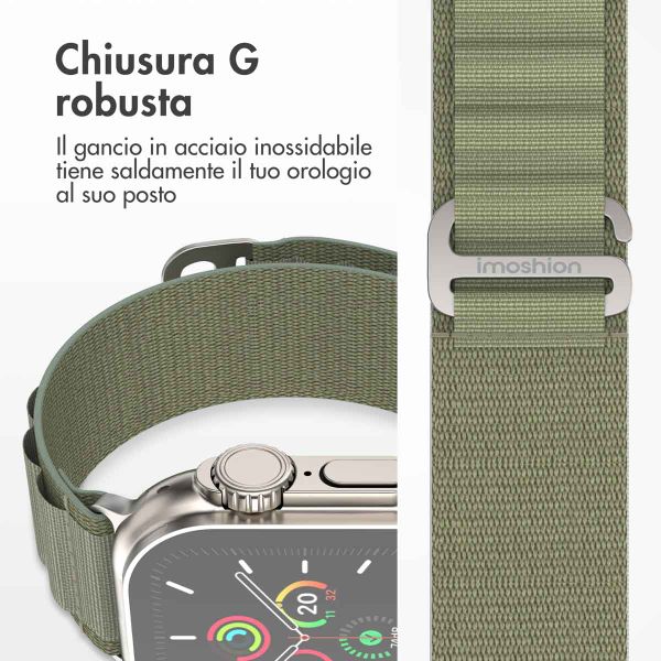 imoshion Cinturino in nylon Alpine Apple Watch | 44/45/46/49 mm - Olive Green