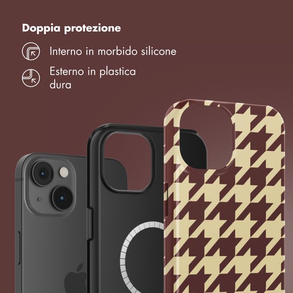 Selencia Cover posteriore Vivid con MagSafe Apple iPhone 14 - Pied-de-Poule