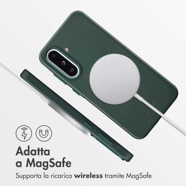 Accezz Cover in Pelle con MagSafe Samsung Galaxy A36 / A56 - Cedar Green
