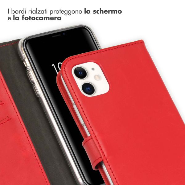 Selencia Cover a libro in vera pelle Apple iPhone 11 - Rosso