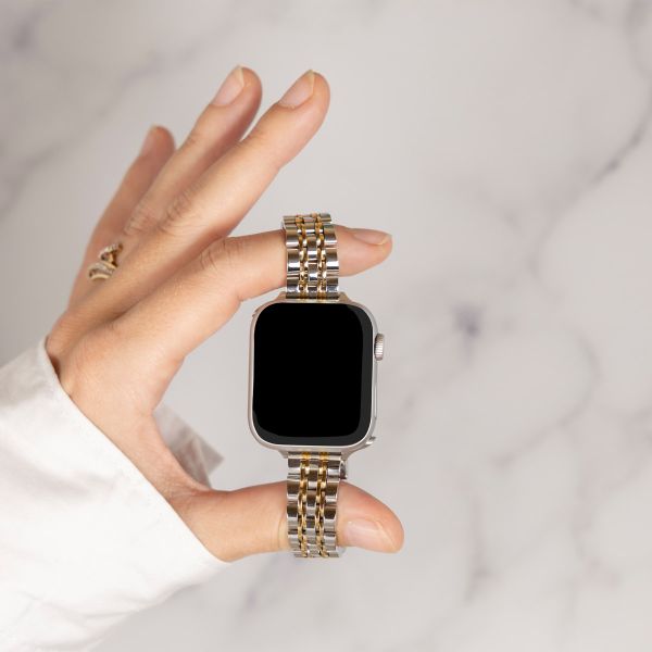 Selencia Cinturino sottile in acciaio ispirato a Jubilee Apple Watch | 38/40/41/42 mm - Argento & Oro