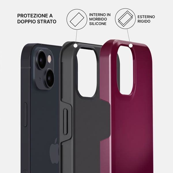Burga Cover Posteriore Resistente con MagSafe Apple iPhone 15 - Dark Cherry