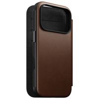 Nomad Cover a libro in pelle moderna Apple iPhone 18 Pro / 17 Pro - Brown