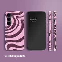 Selencia Cover posteriore Vivid con MagSafe Samsung Galaxy S24 - Wavy Swirl Pink Plum