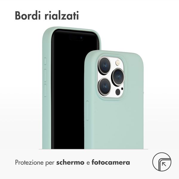 Accezz Cover in silicone liquido con MagSafe Apple iPhone 15 Pro - Sky Blue