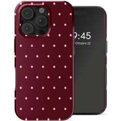 Selencia Cover Posteriore Vivid Apple iPhone 16 Pro - Happy Dots Burgundy
