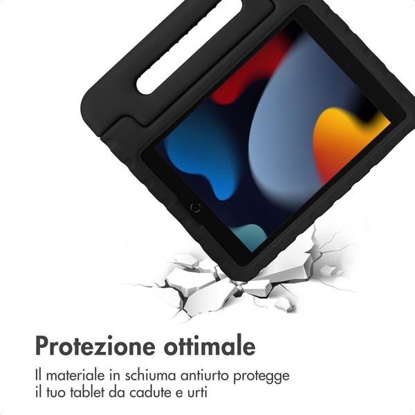 imoshion Cover Antishoc Speciale Bambini con Manico iPad 10.2 (2019 / 2020 / 2021) - Nero