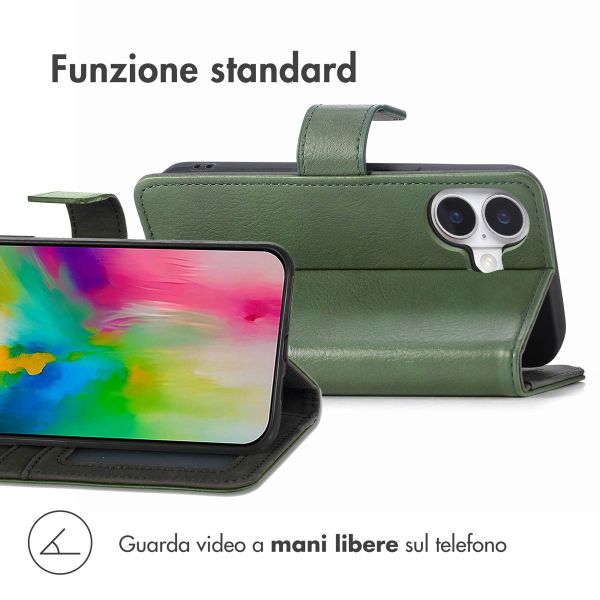 imoshion Cover a libro di Lusso Apple iPhone 16 - Verde