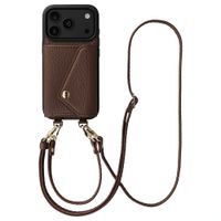 Selencia Cover per telefono Sera con cordino e portacarte a busta Apple iPhone 18 Pro / 17 Pro - Chocolate Brown