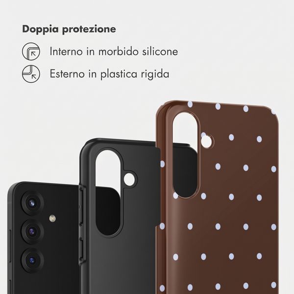 Selencia Cover Posteriore Vivid Samsung Galaxy S25 FE - Happy Dots Chocolate