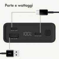 imoshion Powerbank in alluminio Ultra Series 20.000 mAh - Ricarica rapida fino a 33 watt - Nero