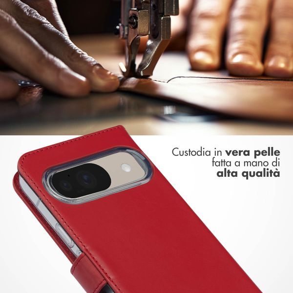 Selencia Cover a libro in vera pelle Google Pixel 10 / 10 Pro - Rosso