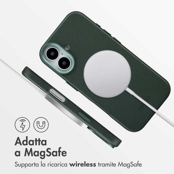 Accezz Cover in Pelle con MagSafe Apple iPhone 17 - Cedar Green