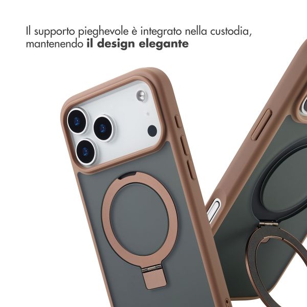 Accezz Cover con anello e supporto con MagSafe Apple iPhone 17 Pro - Marrone