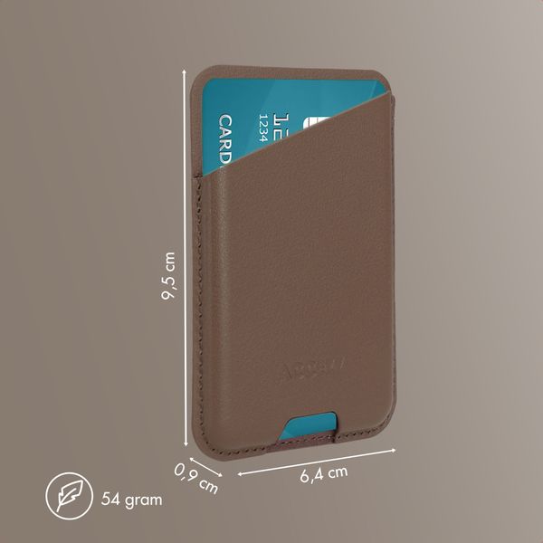 Accezz Portacarte in pelle magnetico - Compatibile con Apple Find My - Coffee Brown