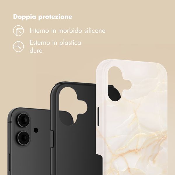 Selencia Cover Posteriore Vivid Apple iPhone 16 - Golden Beige Marble