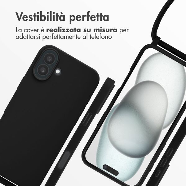 imoshion Cover in Silicone con Cordino Apple iPhone 16 Plus - Nero