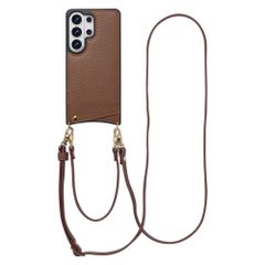 Selencia Cover per telefono Nova con cordino e portacarte Samsung Galaxy S26 Ultra - Mocha Brown