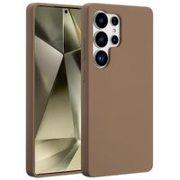 Accezz Cover in silicone liquido con MagSafe Samsung Galaxy S25 Ultra - Marrone chiaro