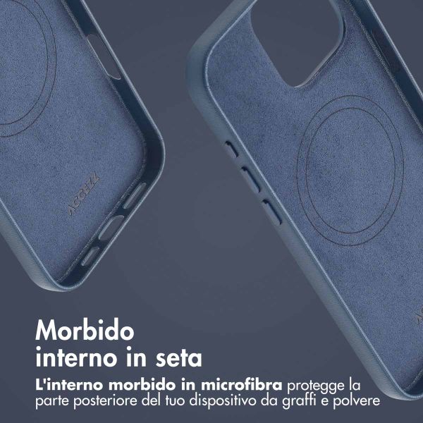 Accezz Cover in Pelle con MagSafe Apple iPhone 16 Pro Max - Nightfall Blue