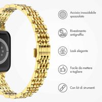 Selencia Cinturino sottile in acciaio ispirato a Jubilee Apple Watch | 38/40/41/42 mm - Oro