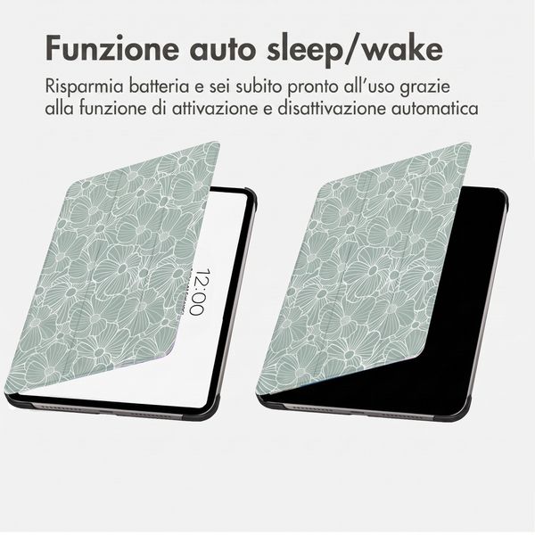 imoshion Cover Trifold Design Apple iPad Air 11 pollici (2026) M4 / (2025) M3 / (2024) M2 / Air 5 (2022) / Air 4 (2020) - Botanica