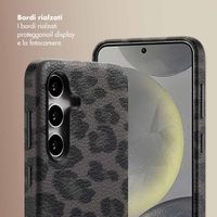 Selencia Cover Sabi Stampa pantera con MagSafe Samsung Galaxy S24 - Midnight Black