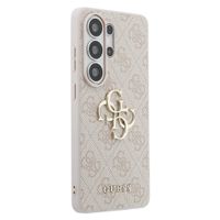 Guess Cover Posteriore con Logo 4G in Metallo Samsung Galaxy S26 Ultra - Rosa