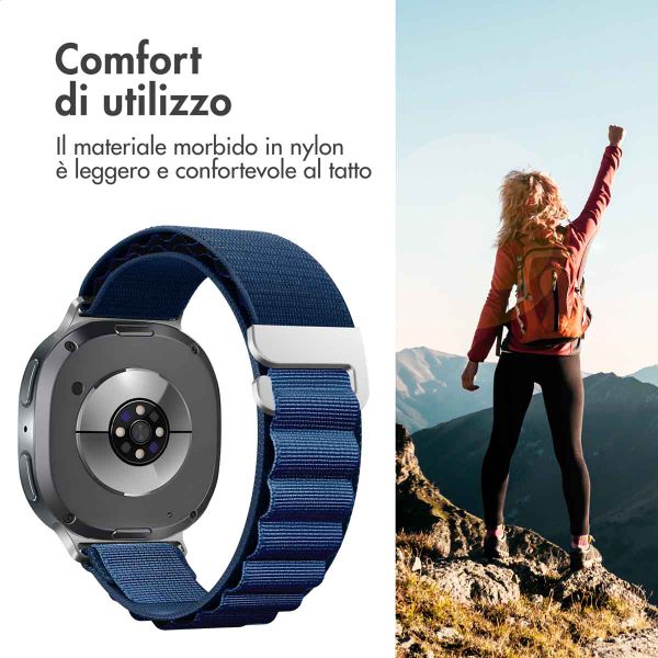 imoshion Cinturino in nylon Alpine Samsung Galaxy Watch 8 (40/44mm) / Classic (46mm) - Blu scuro